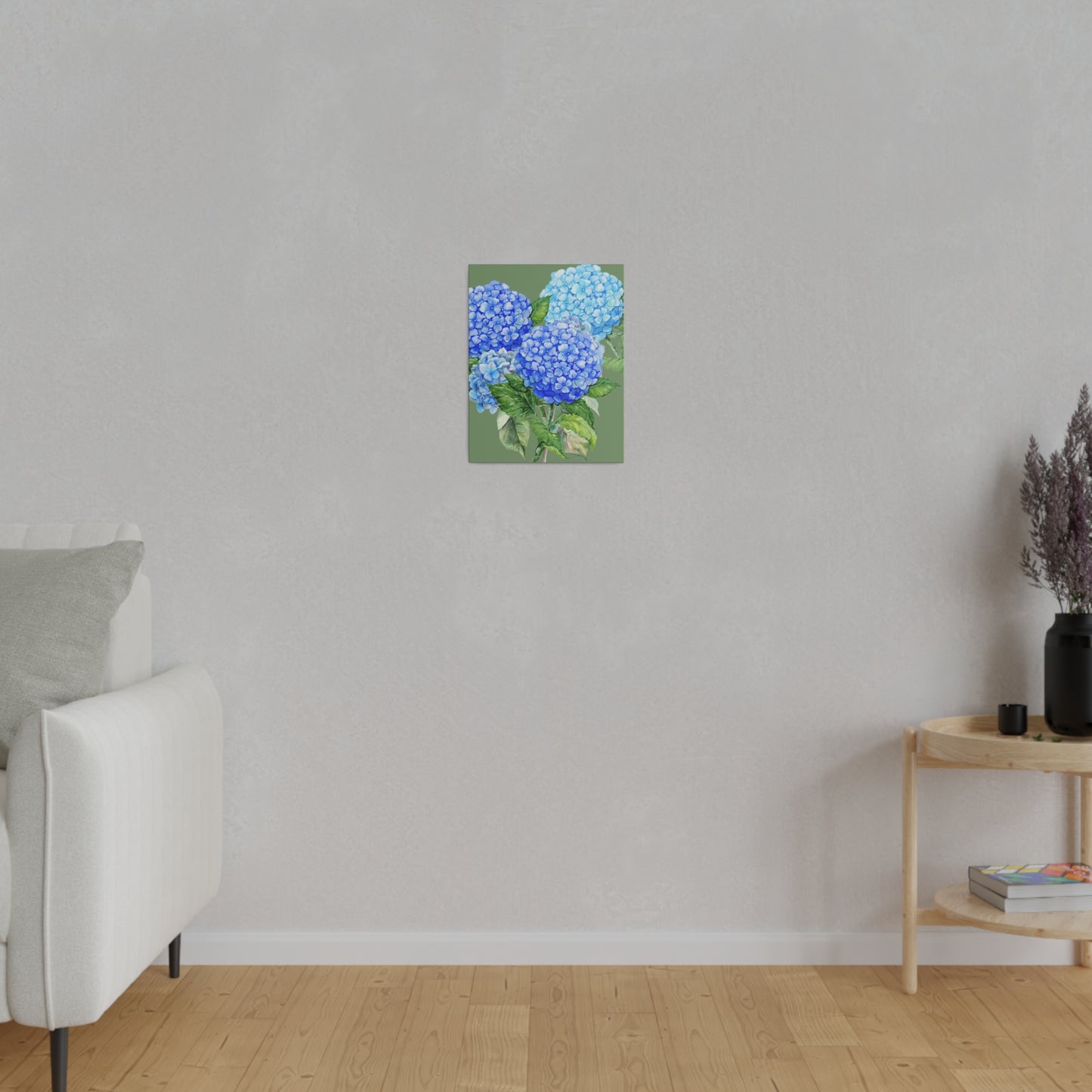 Botanical Wall Art, Blue Flowers Canvas Wall Art, Stretched, 0.75"