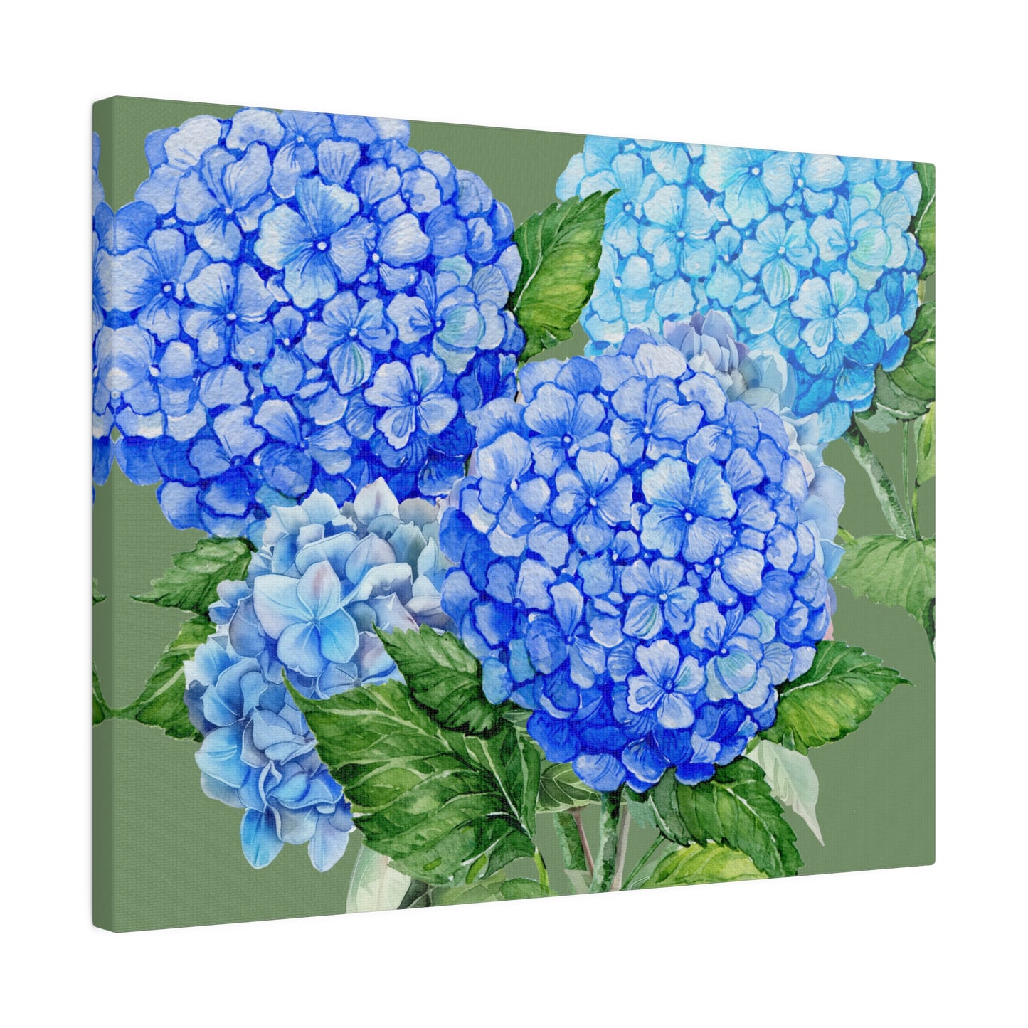 Botanical Wall Art, Blue Flowers Canvas Wall Art, Stretched, 0.75"