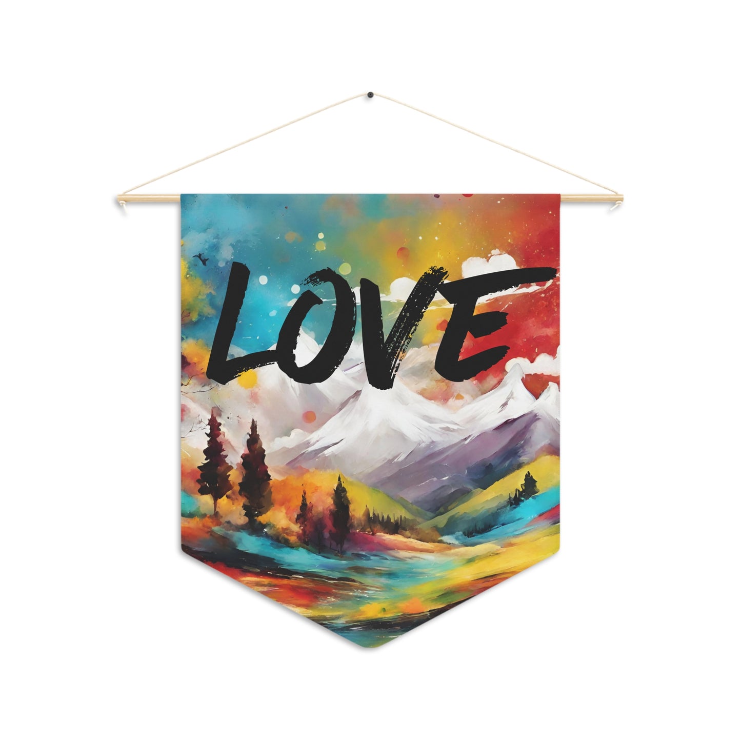 Colorful Love Lanscape. Pennant wall art for home decor