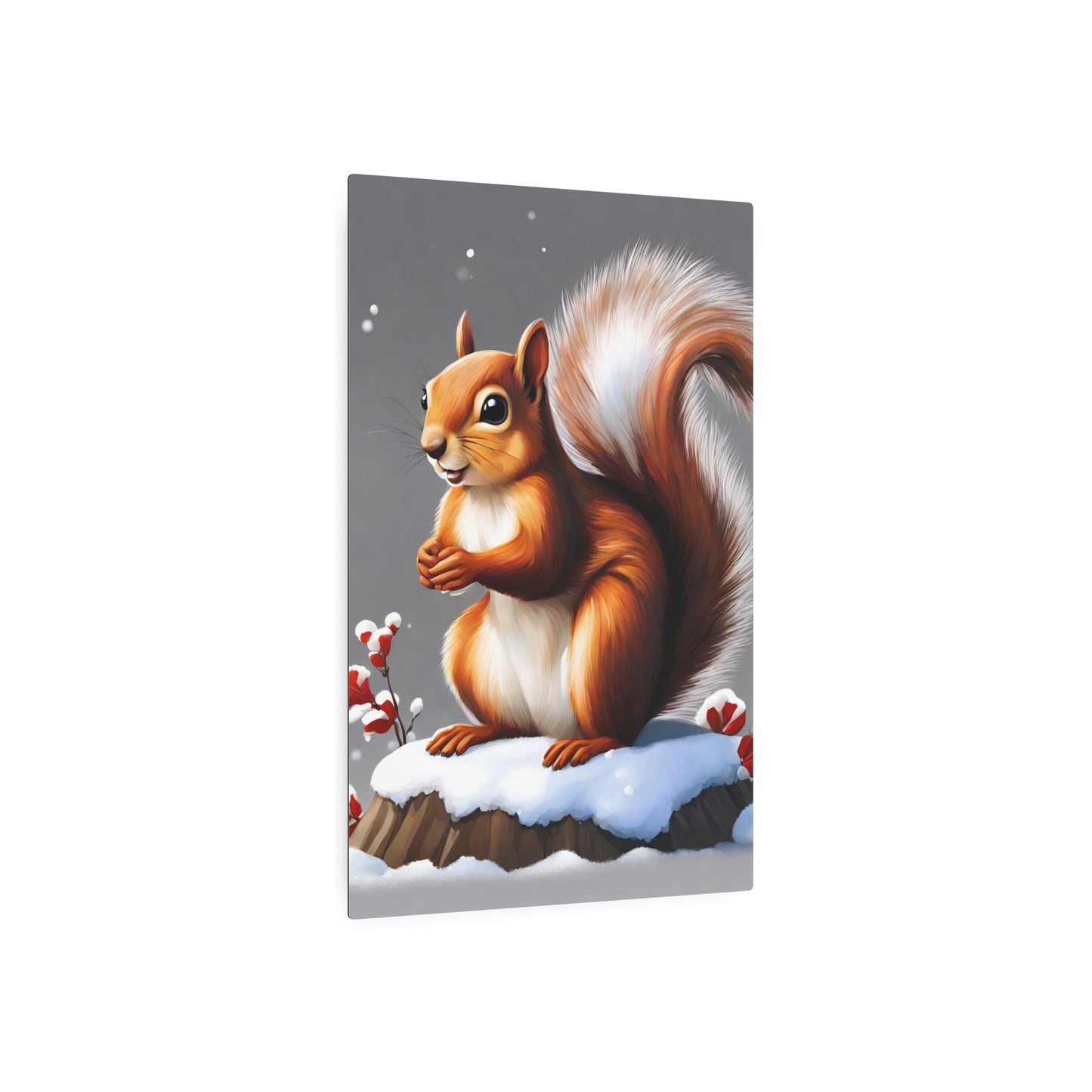 Metal Wall Art Decor featuring a Colorful Squirrel. Mounting tools included. Versatile Home Decor.