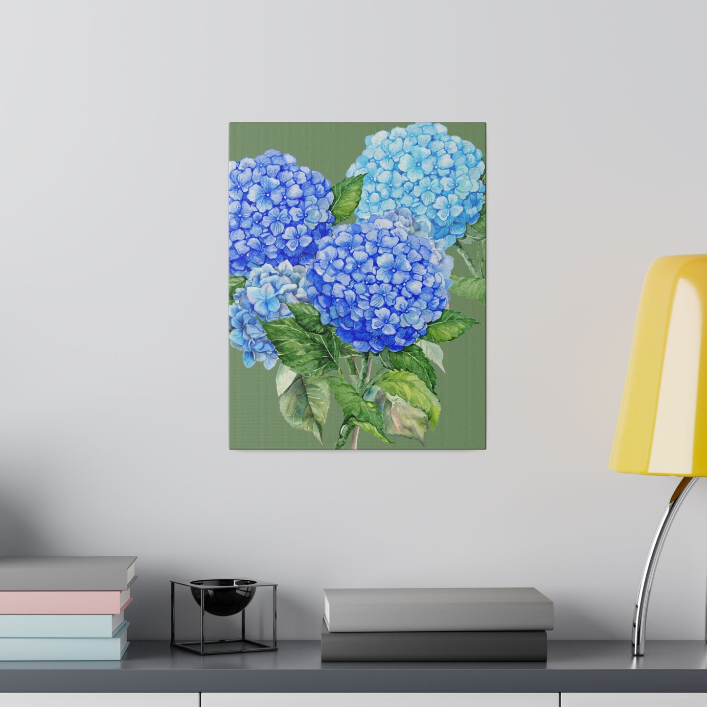 Botanical Wall Art, Blue Flowers Canvas Wall Art, Stretched, 0.75"