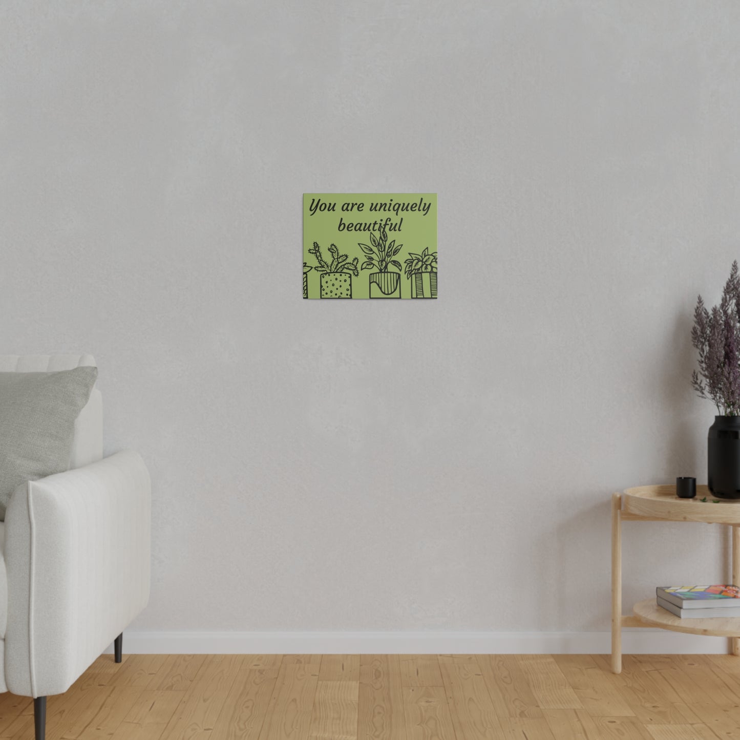 Minimalist Potted Plants Canvas Wall Art, Botanical Wall Art, Stretched