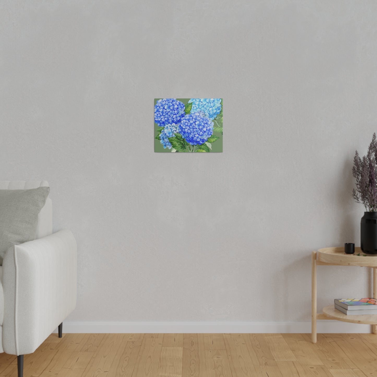 Botanical Wall Art, Blue Flowers Canvas Wall Art, Stretched, 0.75"