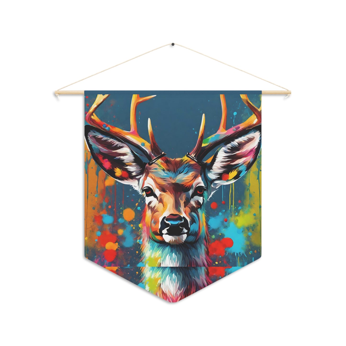 Colorful Deer. Pennant wall art for home decor