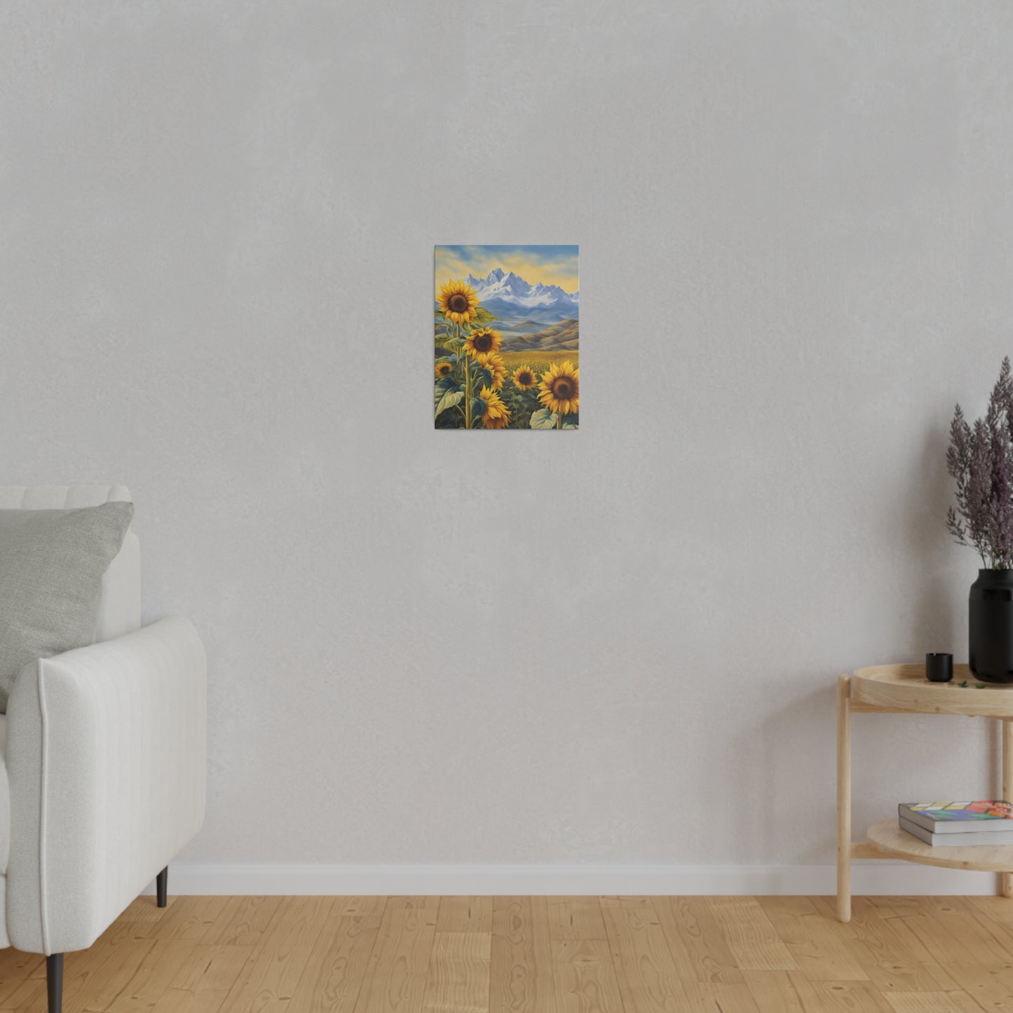 Girasoles Landscape Wall Art Canvas Print, Botanical Wall Art, Stretched