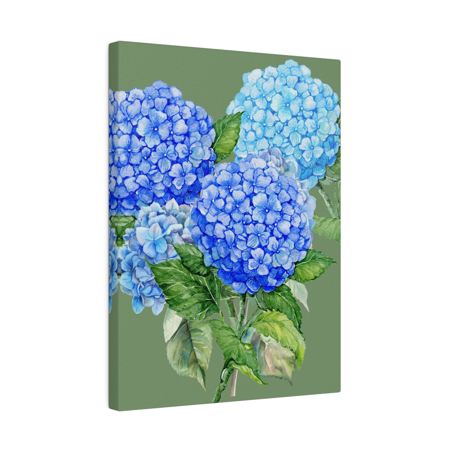 Botanical Wall Art, Blue Flowers Canvas Wall Art, Stretched, 0.75"