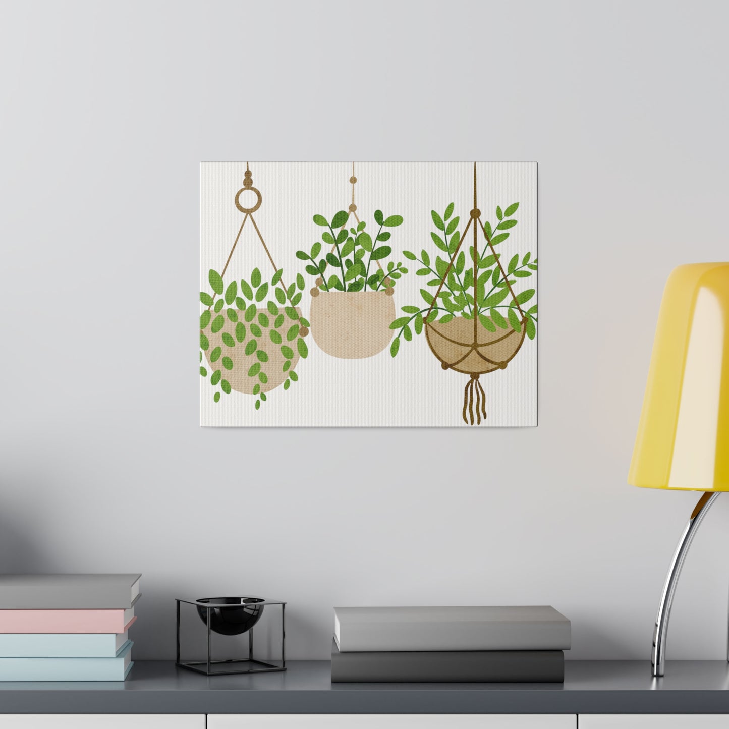 Hanging Modern Plants Botanical Wall Art, Canvas Wall Art, Stretched, 0.75"