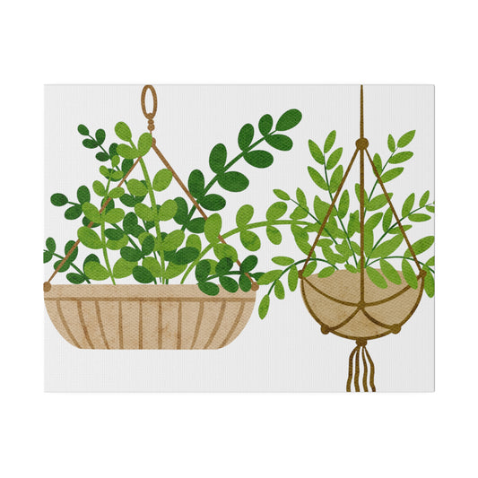 Hanging Indoors Plants Canvas Wall Arts, Botanical Wall Art StretchedCanvas