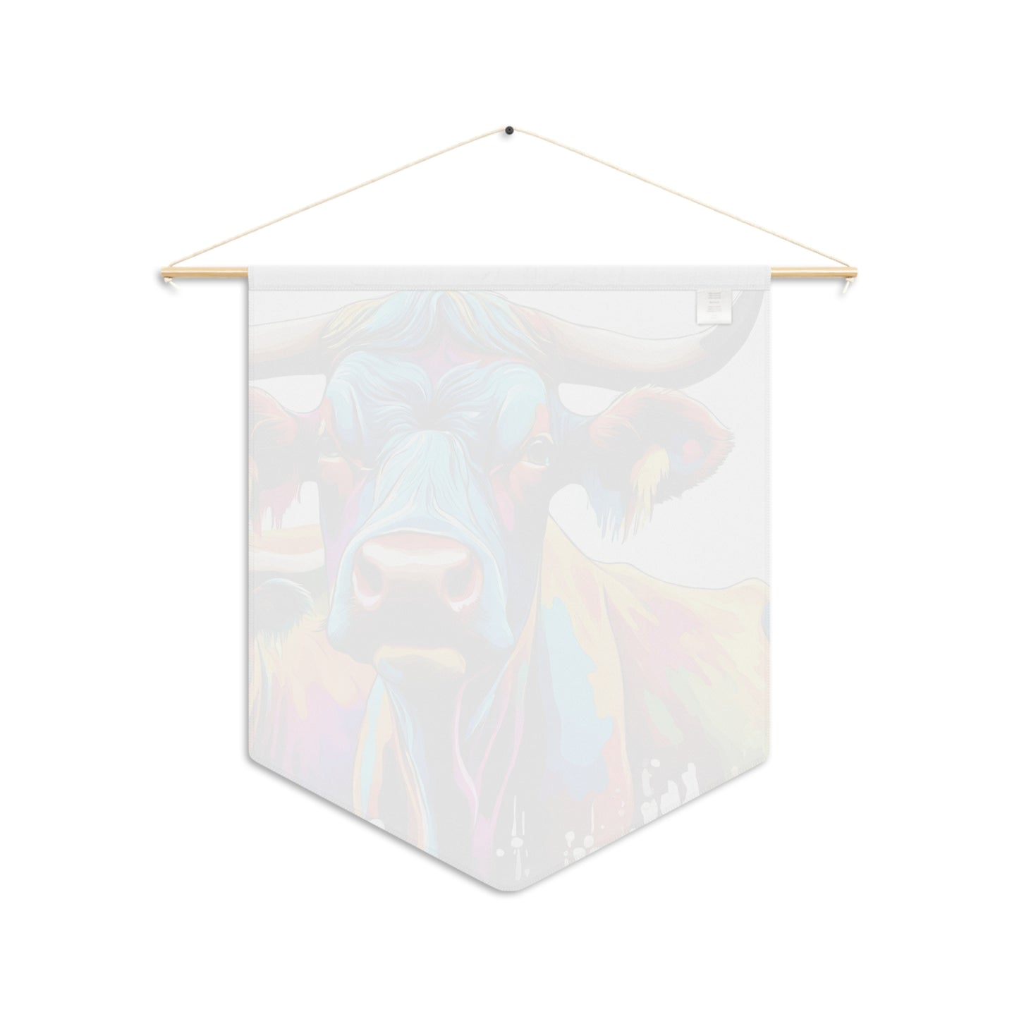 Colorful Oxen and Cattle. Pennant wall art for home decor