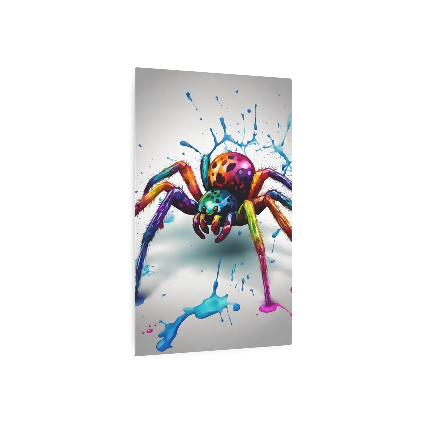 Metal Wall Art Decor featuring a Colorful Spider . Mounting tools included. Versatile Home Decor.