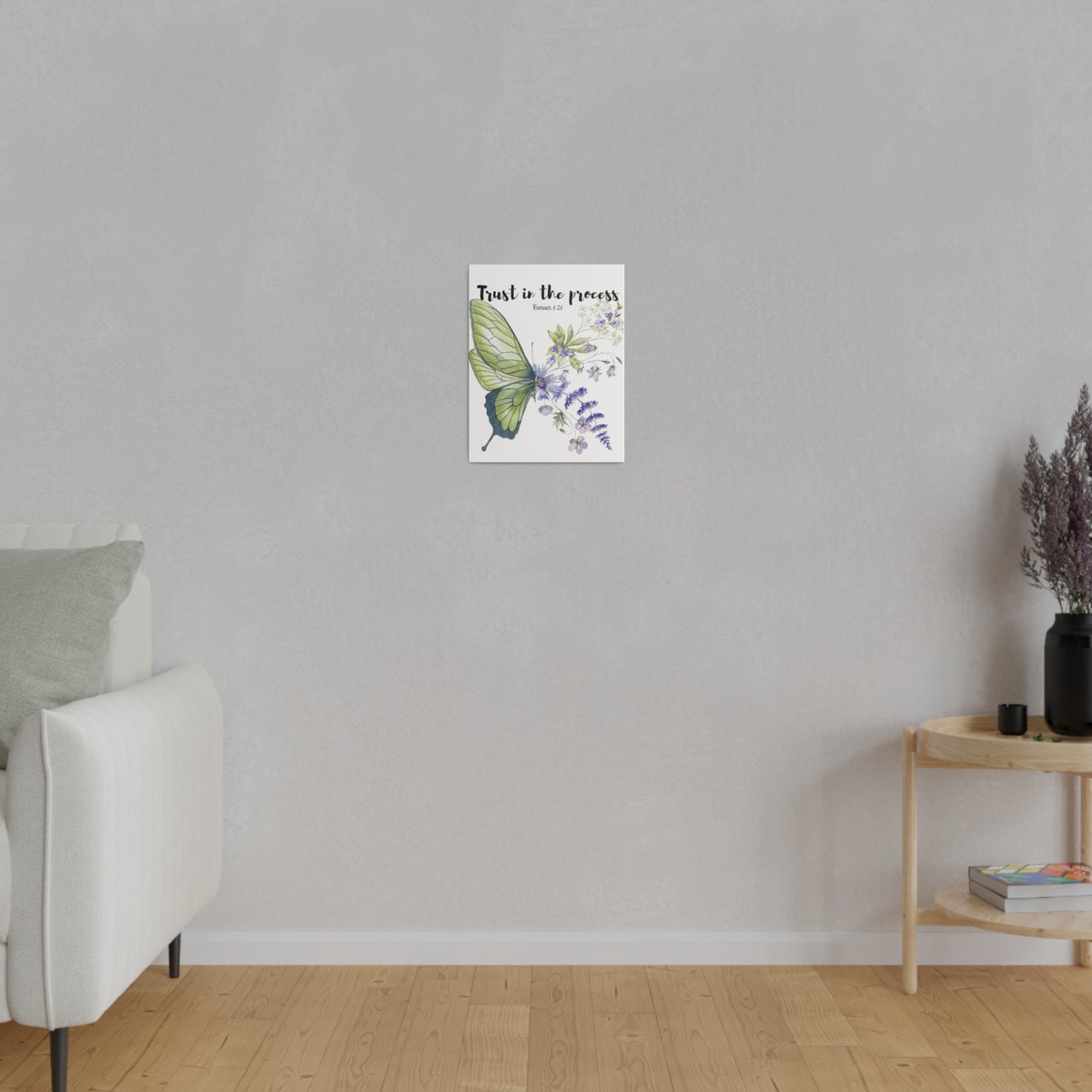 Trust in the process Inspirational Botanical Wall Art Stretched Canvas