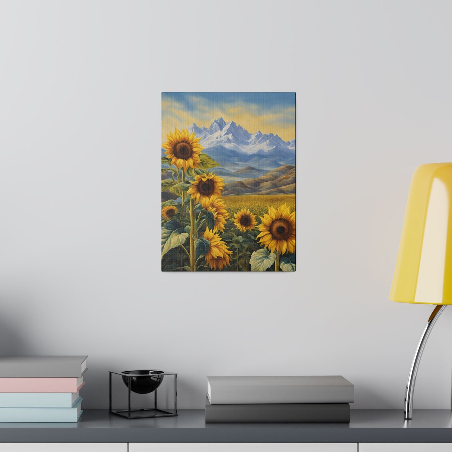 Girasoles Landscape Wall Art Canvas Print, Botanical Wall Art, Stretched