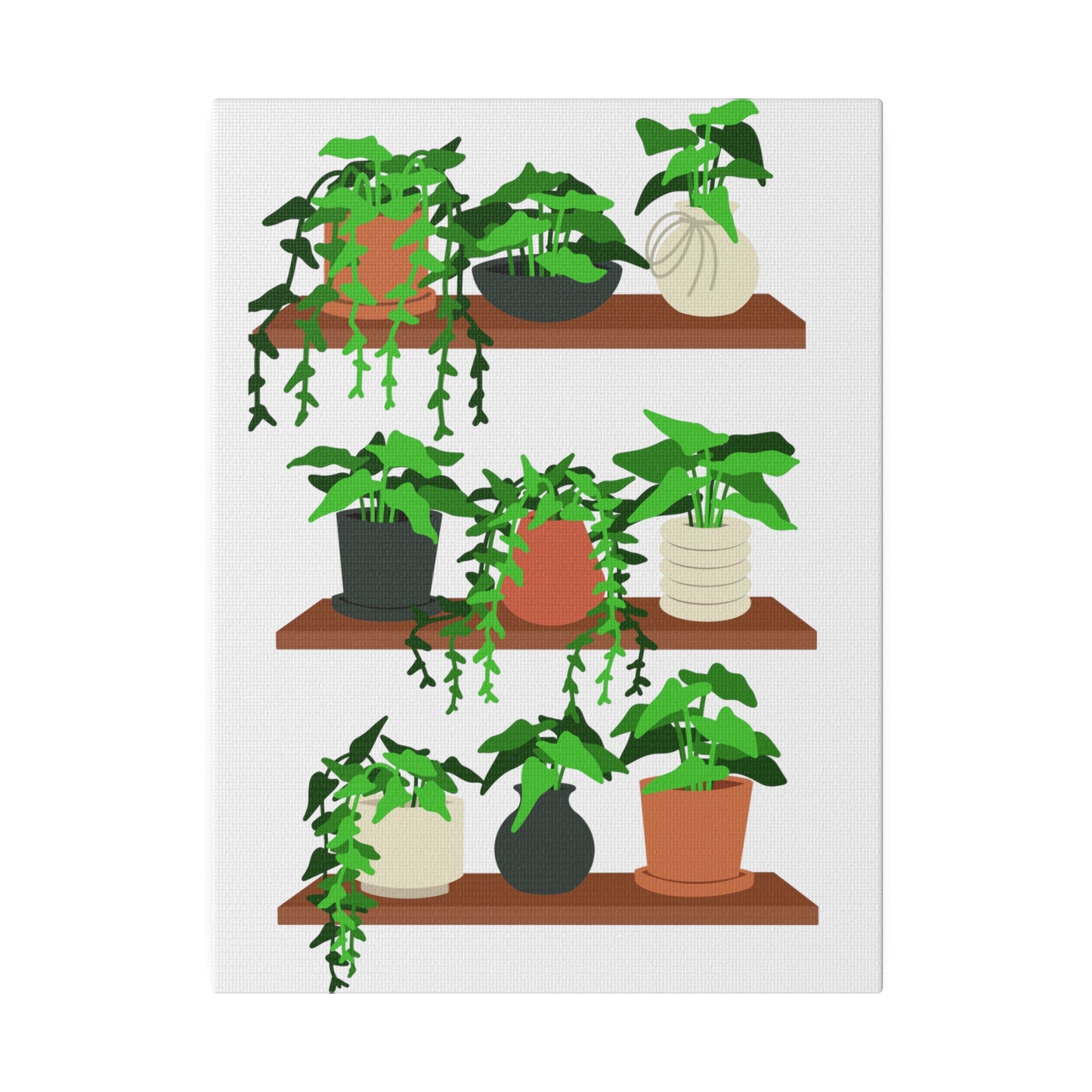 Botanical Wall Art, Potted Plants Matte Canvas, Stretched, 0.75"