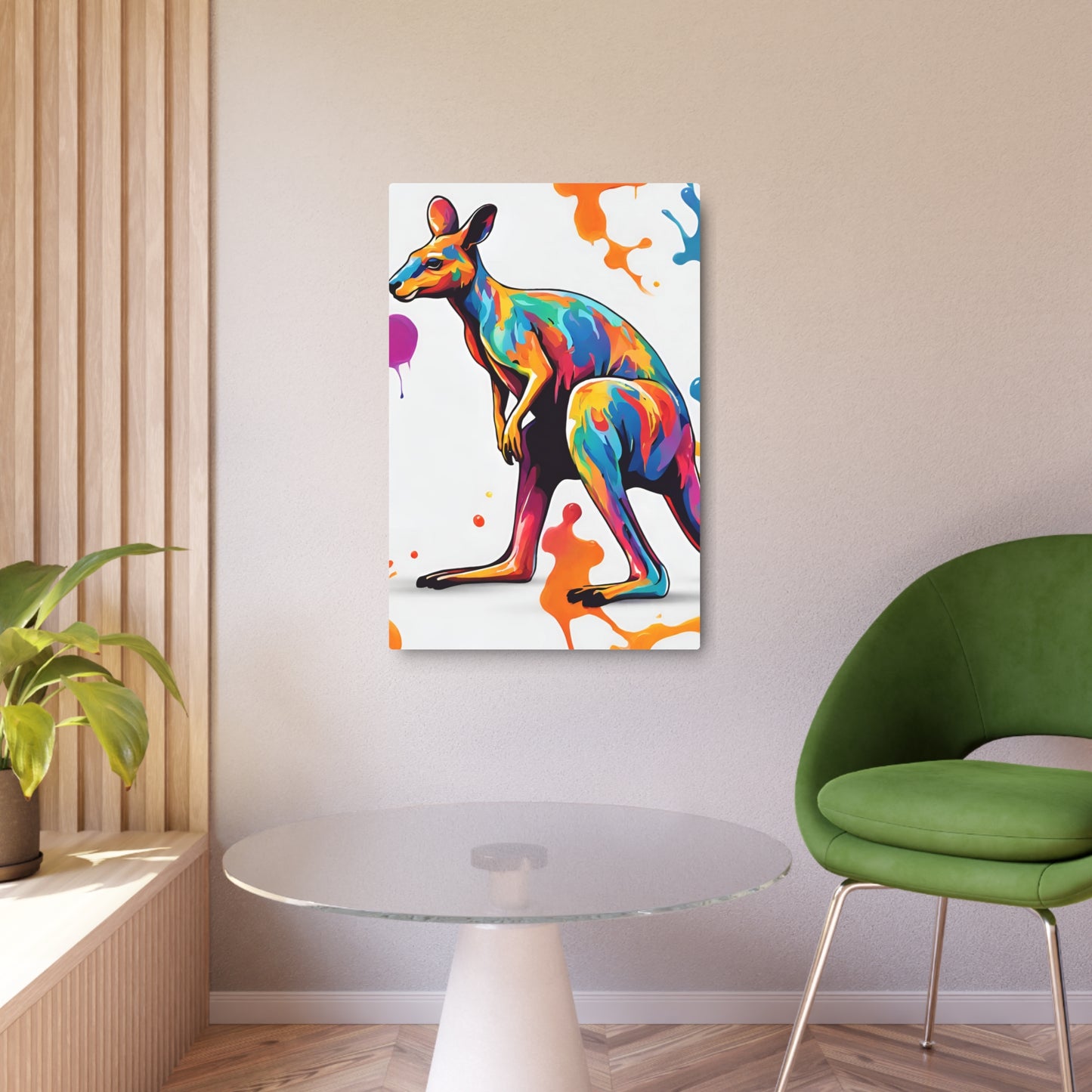 Copy of Metal Wall Art Decor featuring a Colorful Elephant. Mounting tools included. Versatile Home Decor.