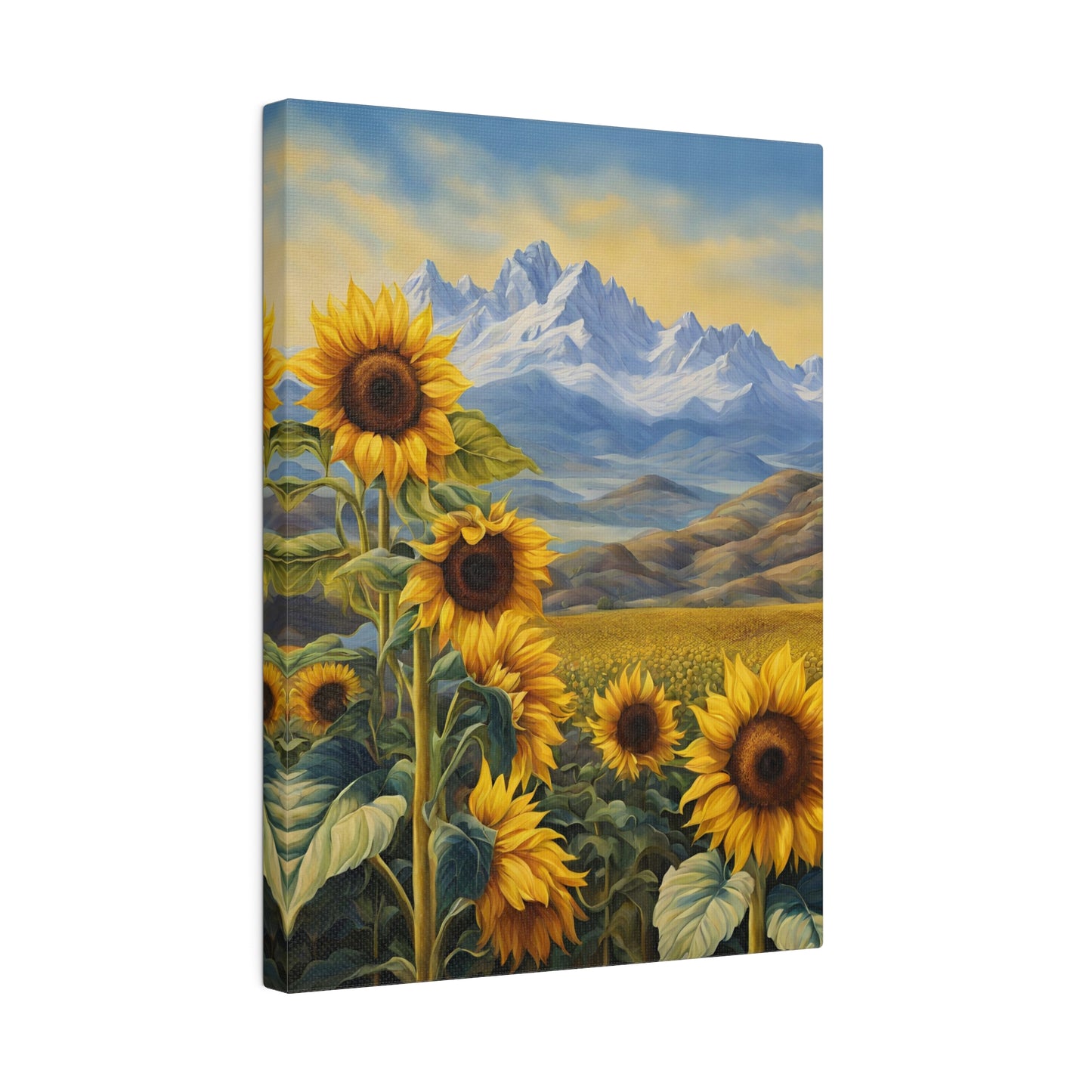 Girasoles Landscape Wall Art Canvas Print, Botanical Wall Art, Stretched