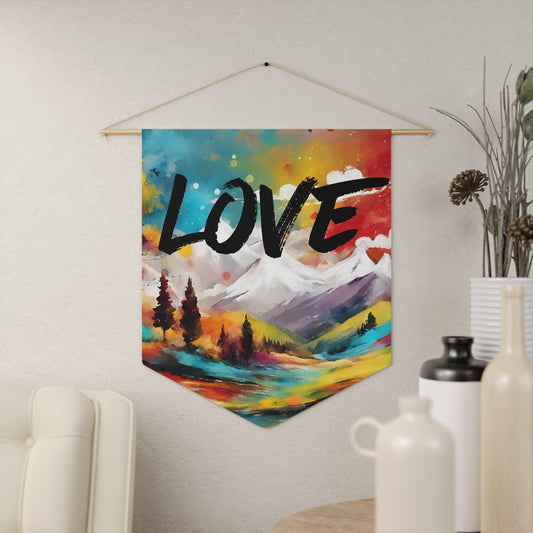Colorful Love Lanscape. Pennant wall art for home decor