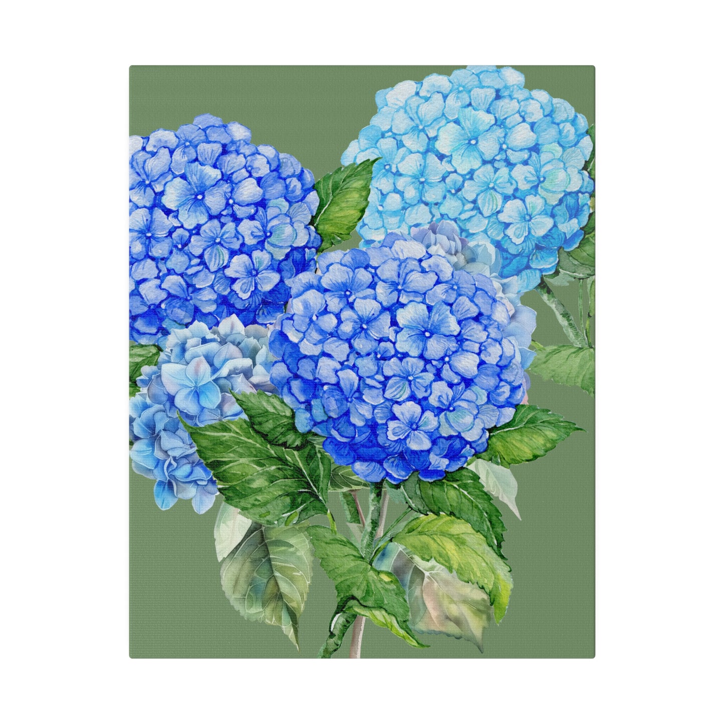 Botanical Wall Art, Blue Flowers Canvas Wall Art, Stretched, 0.75"