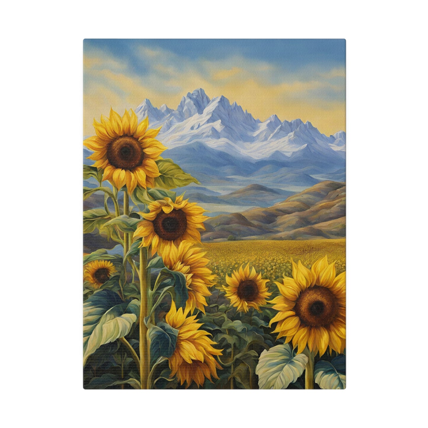 Girasoles Landscape Wall Art Canvas Print, Botanical Wall Art, Stretched