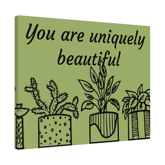 Minimalist Potted Plants Canvas Wall Art, Botanical Wall Art, Stretched