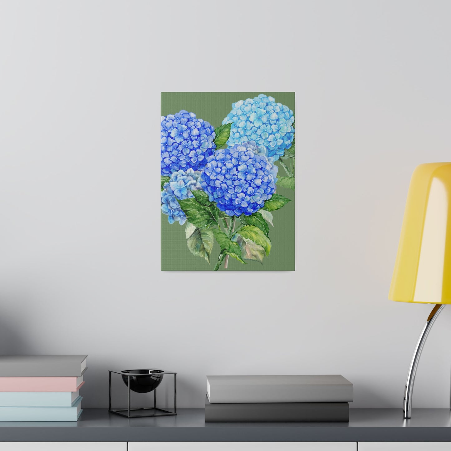 Botanical Wall Art, Blue Flowers Canvas Wall Art, Stretched, 0.75"