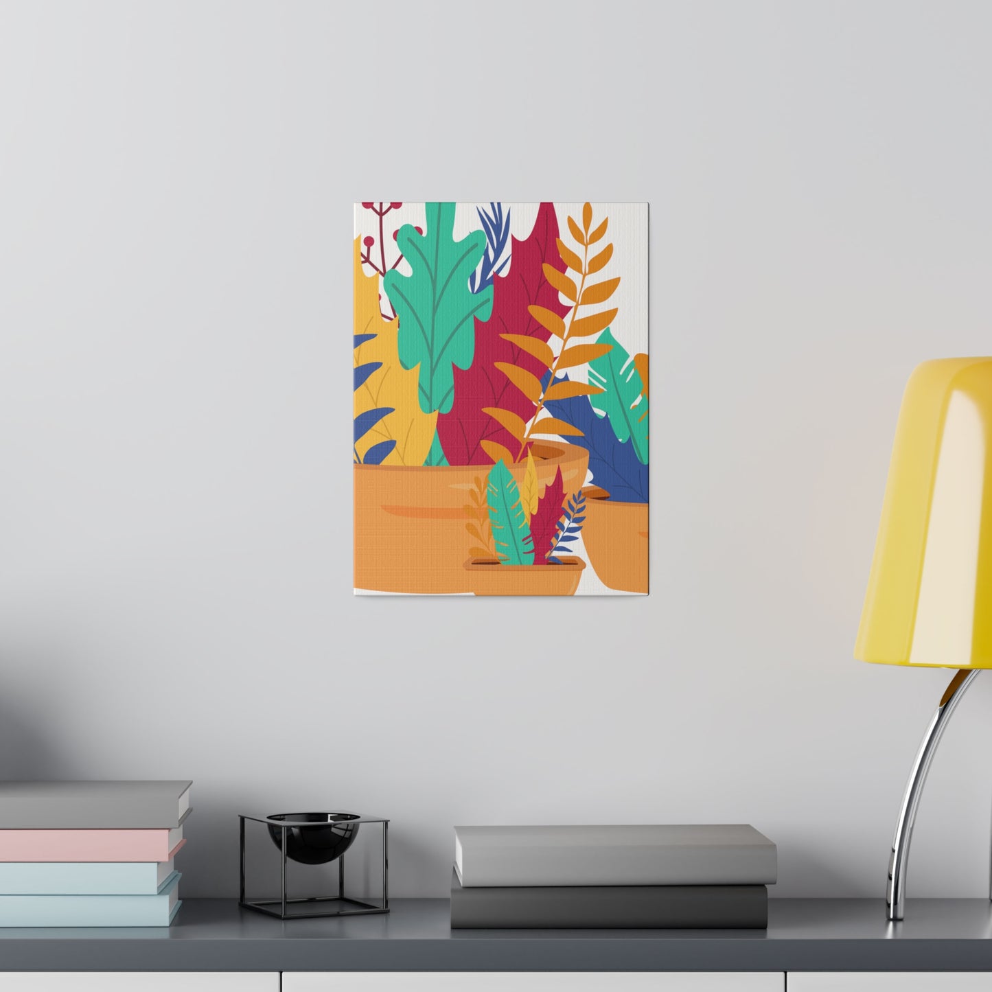Botanical Plants in Vase Canvas Wall Art Home Decor, Stretched canvas Print