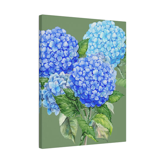 Botanical Wall Art, Blue Flowers Canvas Wall Art, Stretched, 0.75"