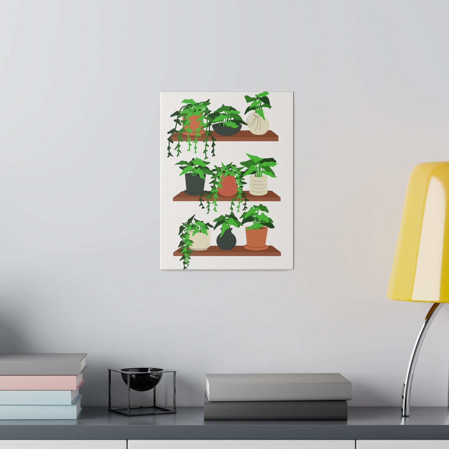 Botanical Wall Art, Potted Plants Matte Canvas, Stretched, 0.75"