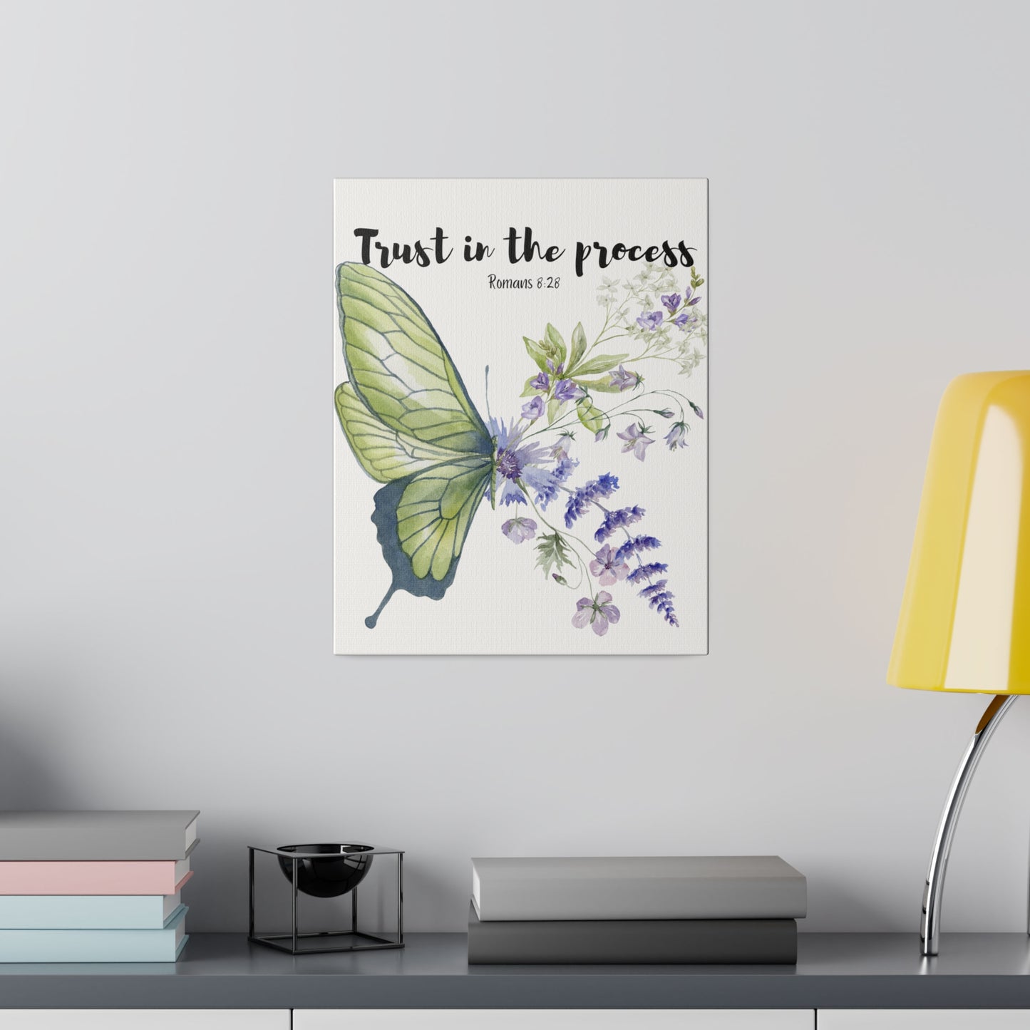Trust in the process Inspirational Botanical Wall Art Stretched Canvas