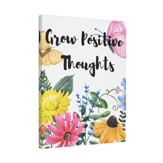 Grow Positive Thoughts Inspirational Wildflower Botanical Wall Art