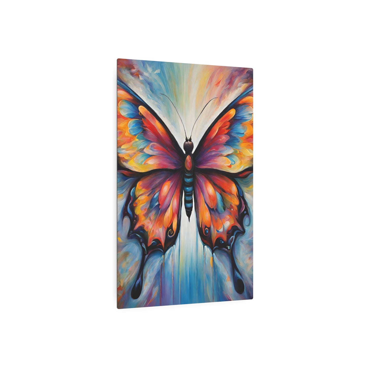 Metal Wall Art Decor featuring a Colorful Butterfly. Mounting tools included. Versatile Home Decor.