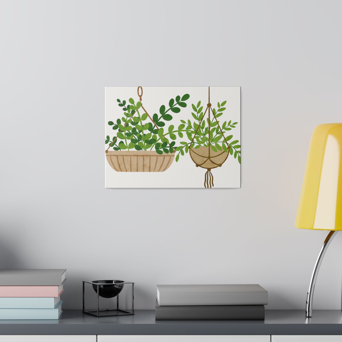 Hanging Indoors Plants Canvas Wall Arts, Botanical Wall Art StretchedCanvas