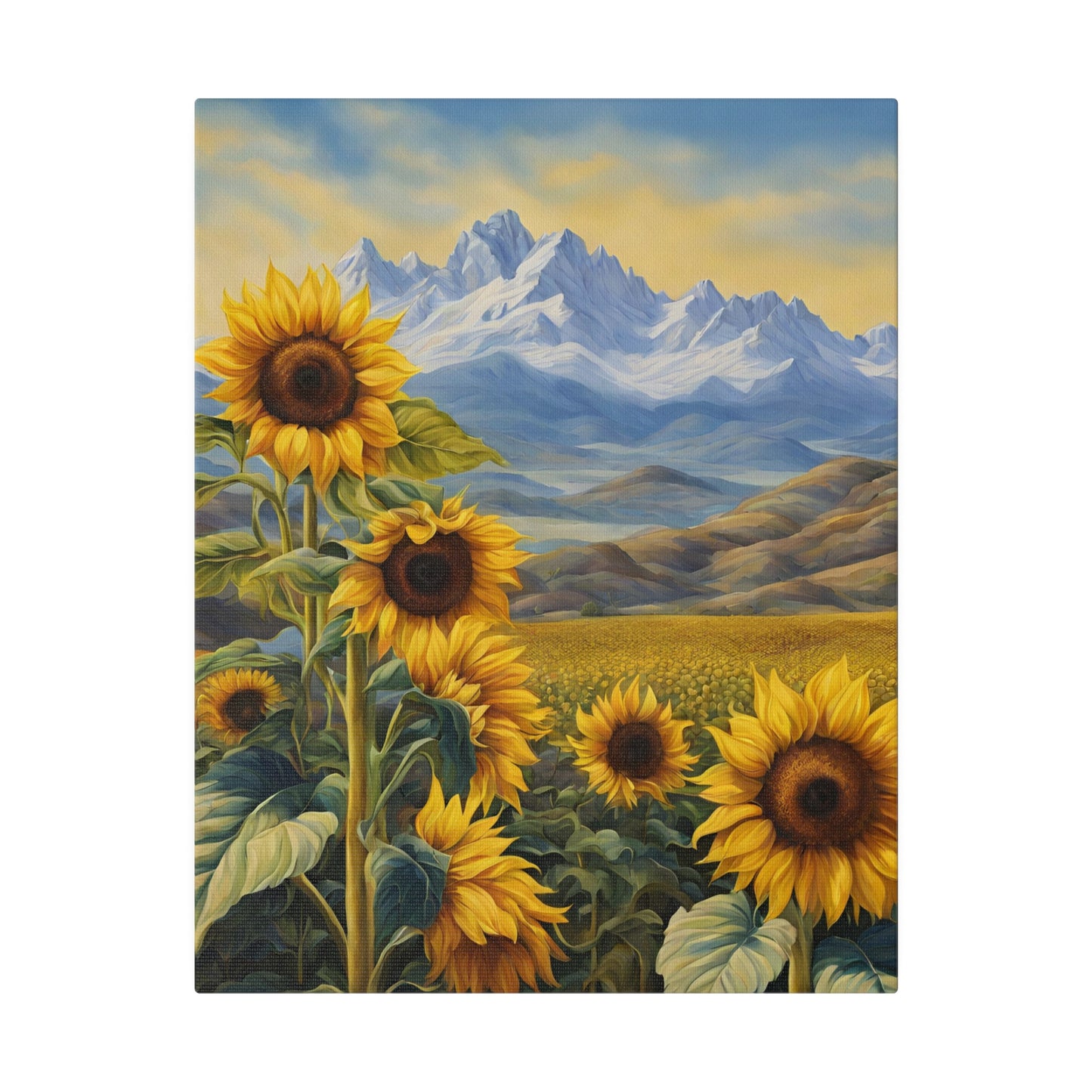 Girasoles Landscape Wall Art Canvas Print, Botanical Wall Art, Stretched