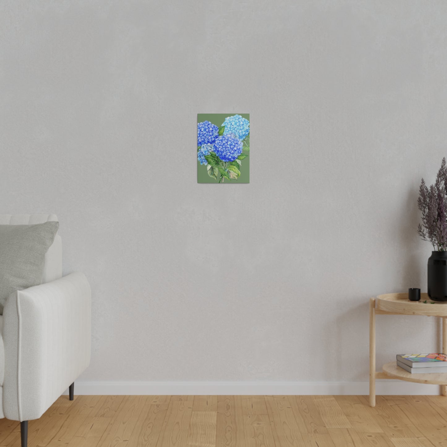Botanical Wall Art, Blue Flowers Canvas Wall Art, Stretched, 0.75"