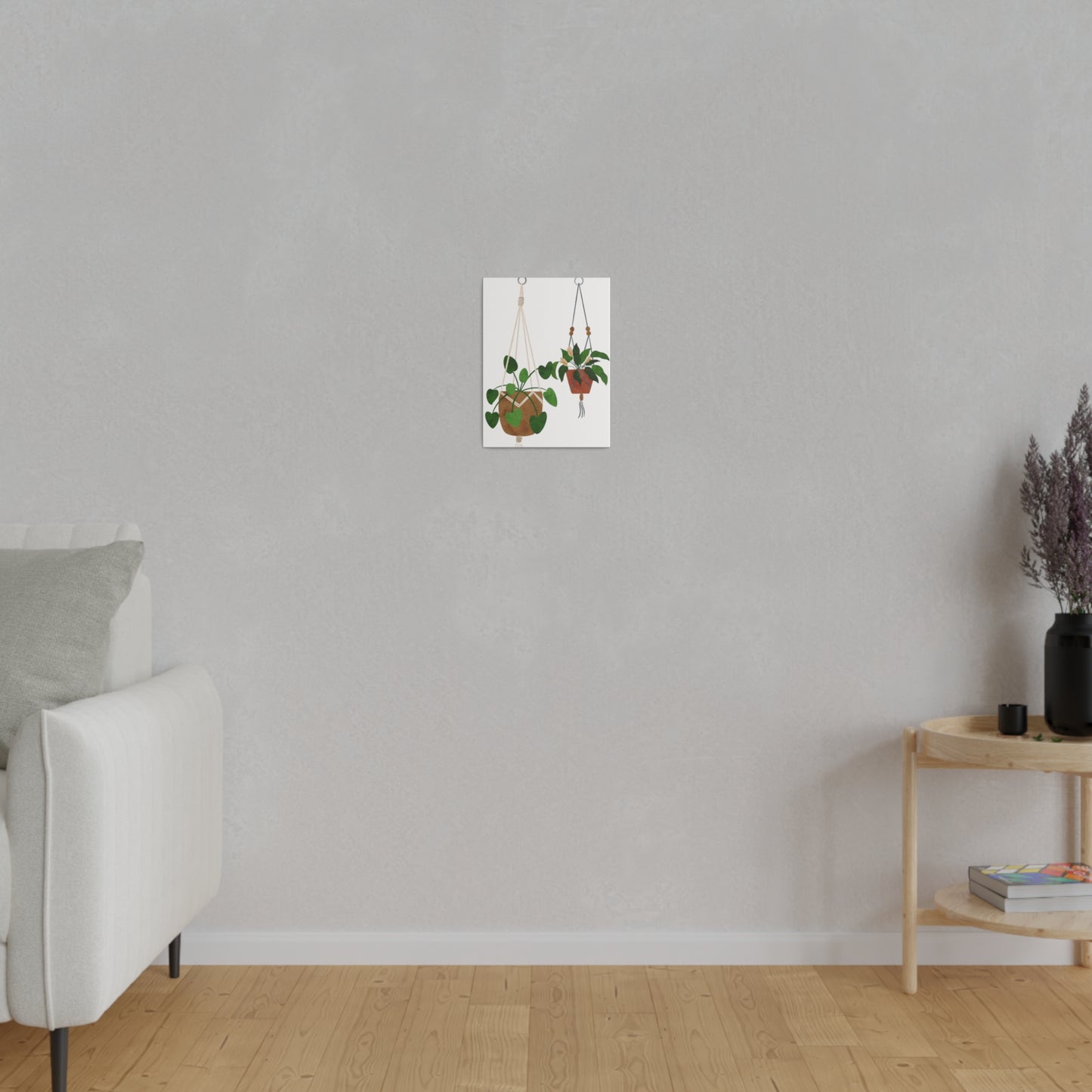 Modern Hanging Plants Canvas Wall Art, Botanical Wall Art, Stretched, 0.75"