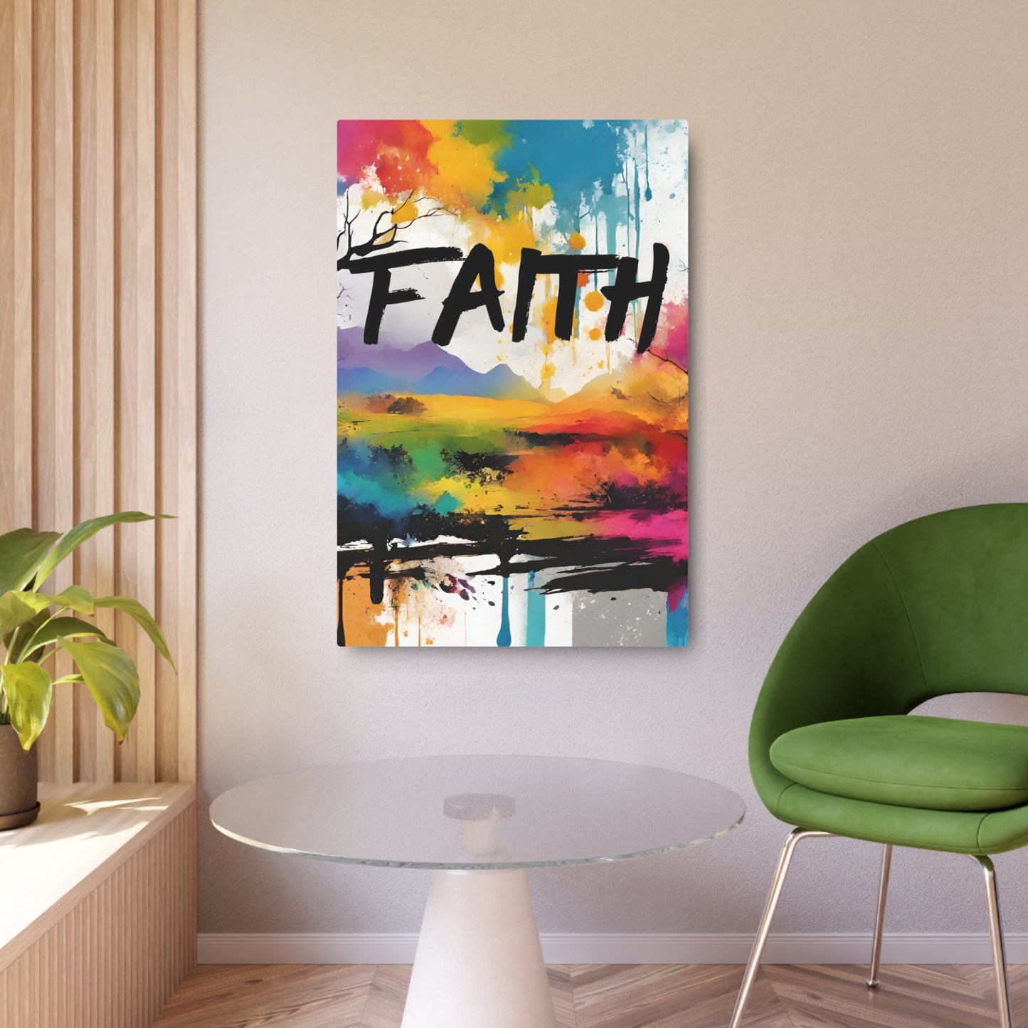 Colorful Faith Metal wall Art versatile and unique home decor