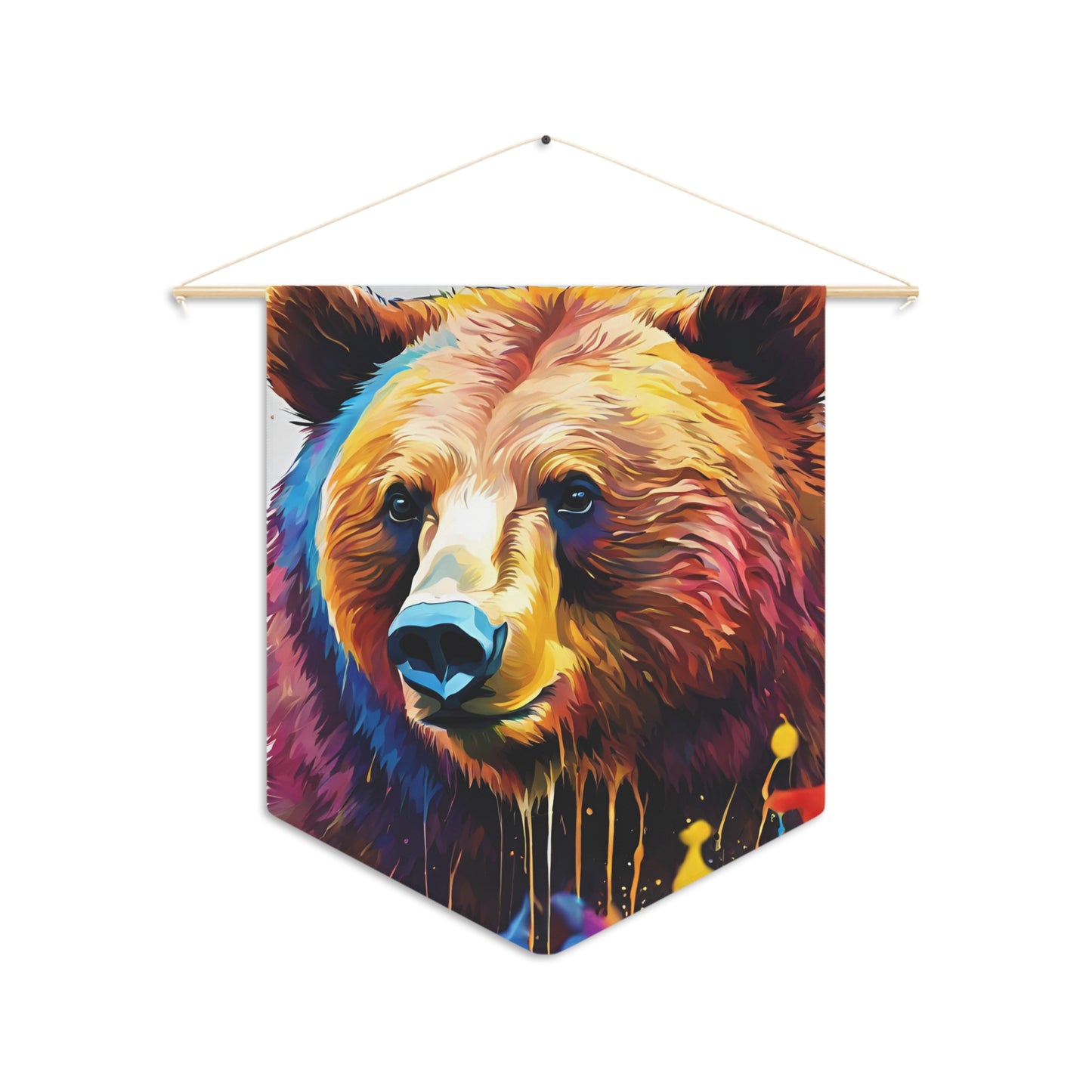 Colorful Bear. Pennant wall art for home decor