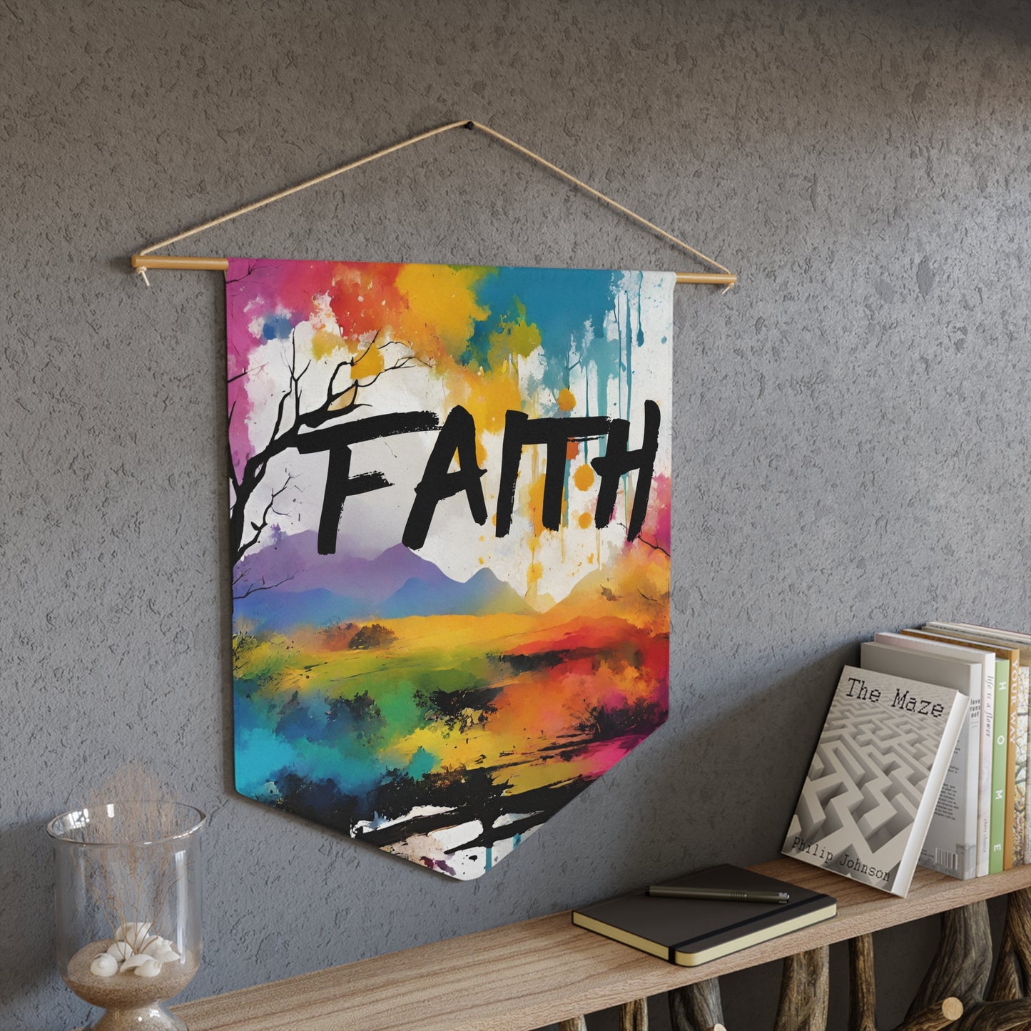 FAITH Colorful Lanscape Pennant Wall art home decor
