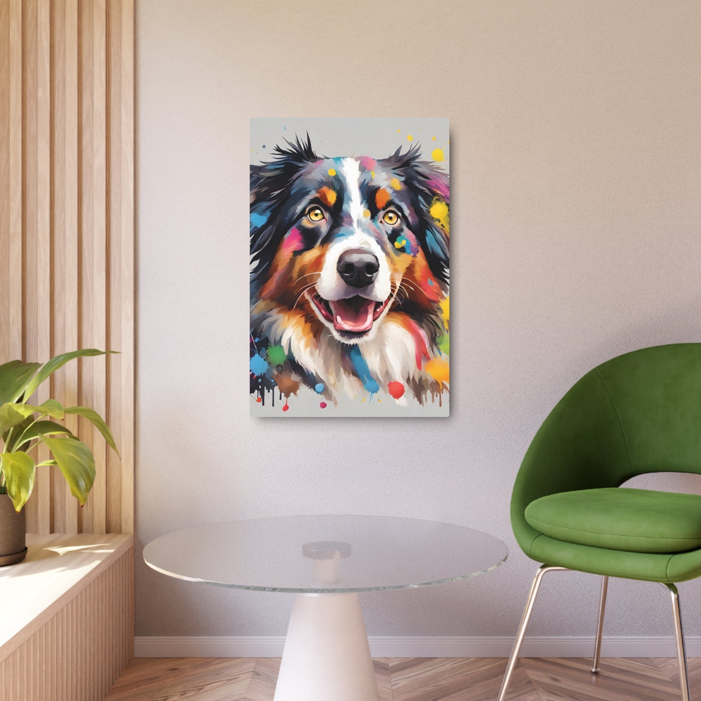 Metal Wall Art Decor Australian Shepherd. Mounting tools included. Interior Design. Versatile Home Decor.