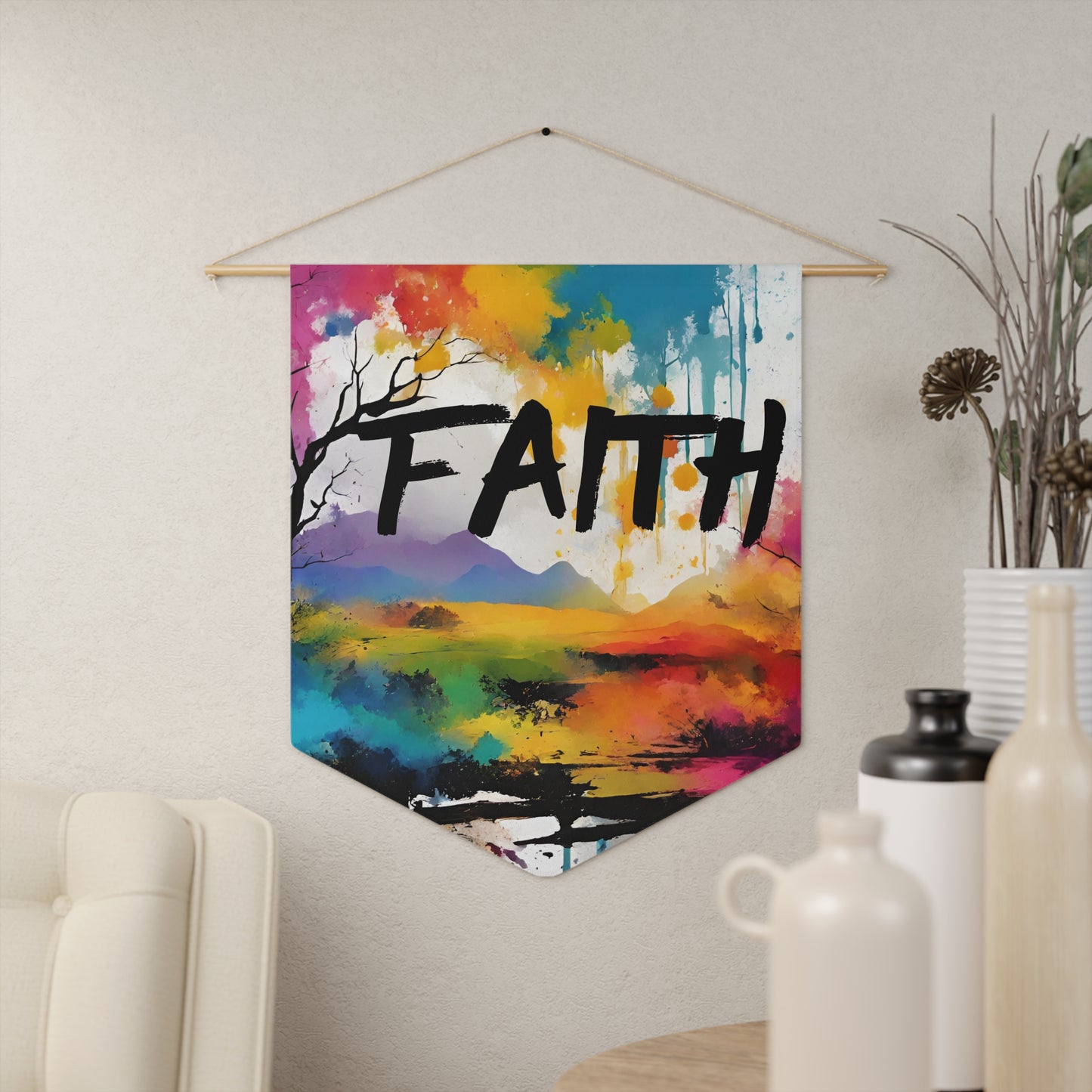 FAITH Colorful Lanscape Pennant Wall art home decor
