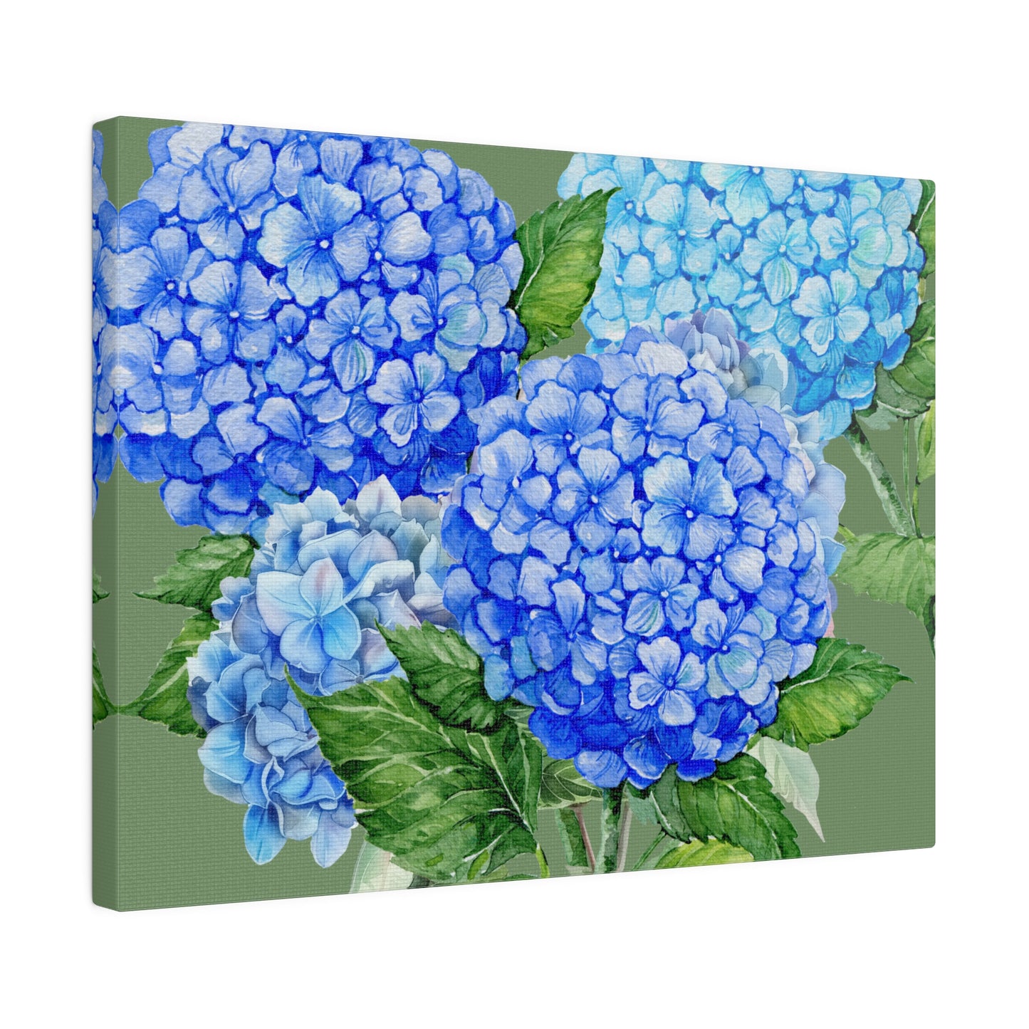 Botanical Wall Art, Blue Flowers Canvas Wall Art, Stretched, 0.75"