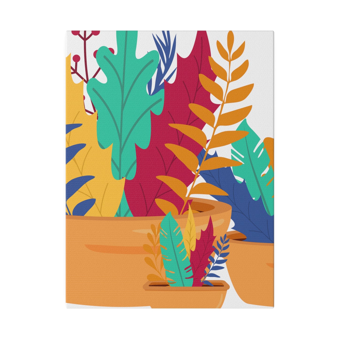 Botanical Plants in Vase Canvas Wall Art Home Decor, Stretched canvas Print