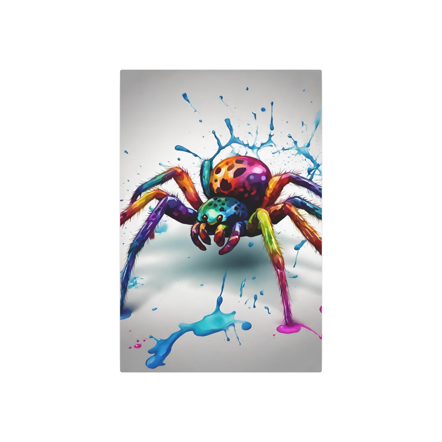 Metal Wall Art Decor featuring a Colorful Spider . Mounting tools included. Versatile Home Decor.