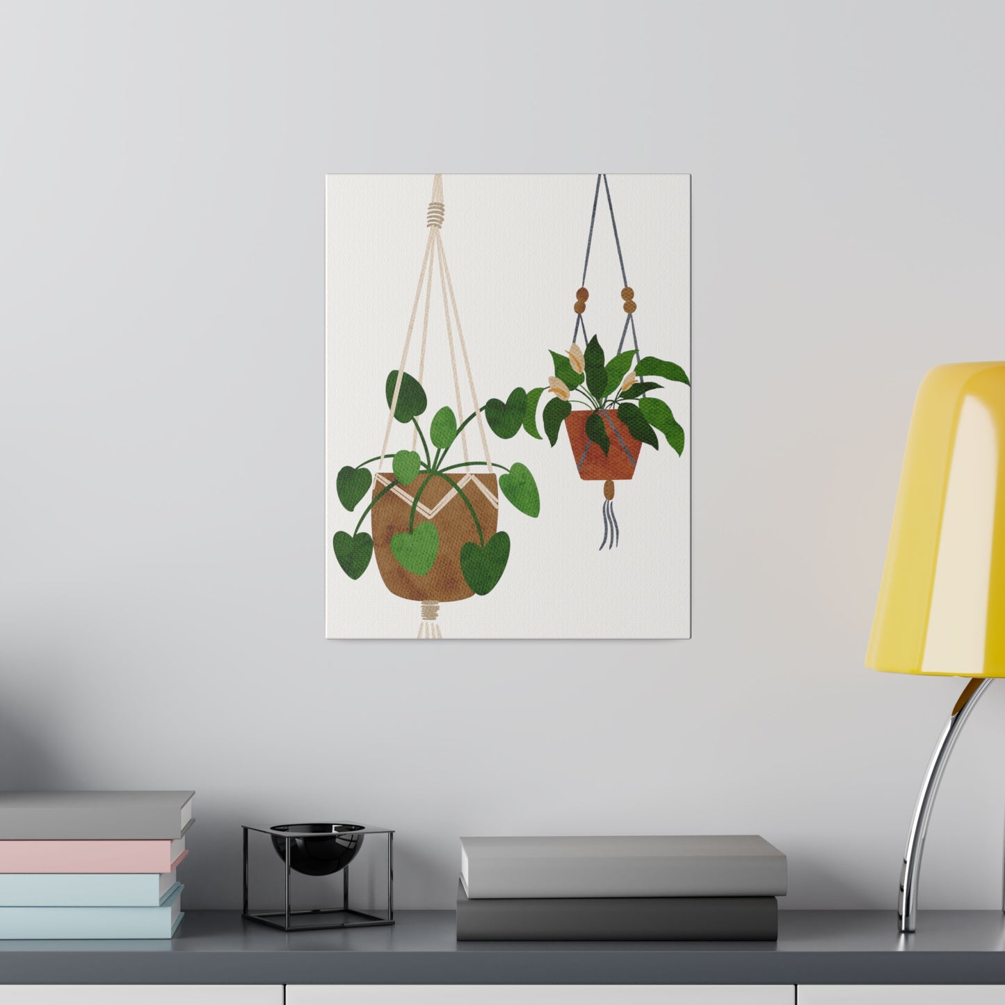 Modern Hanging Plants Canvas Wall Art, Botanical Wall Art, Stretched, 0.75"