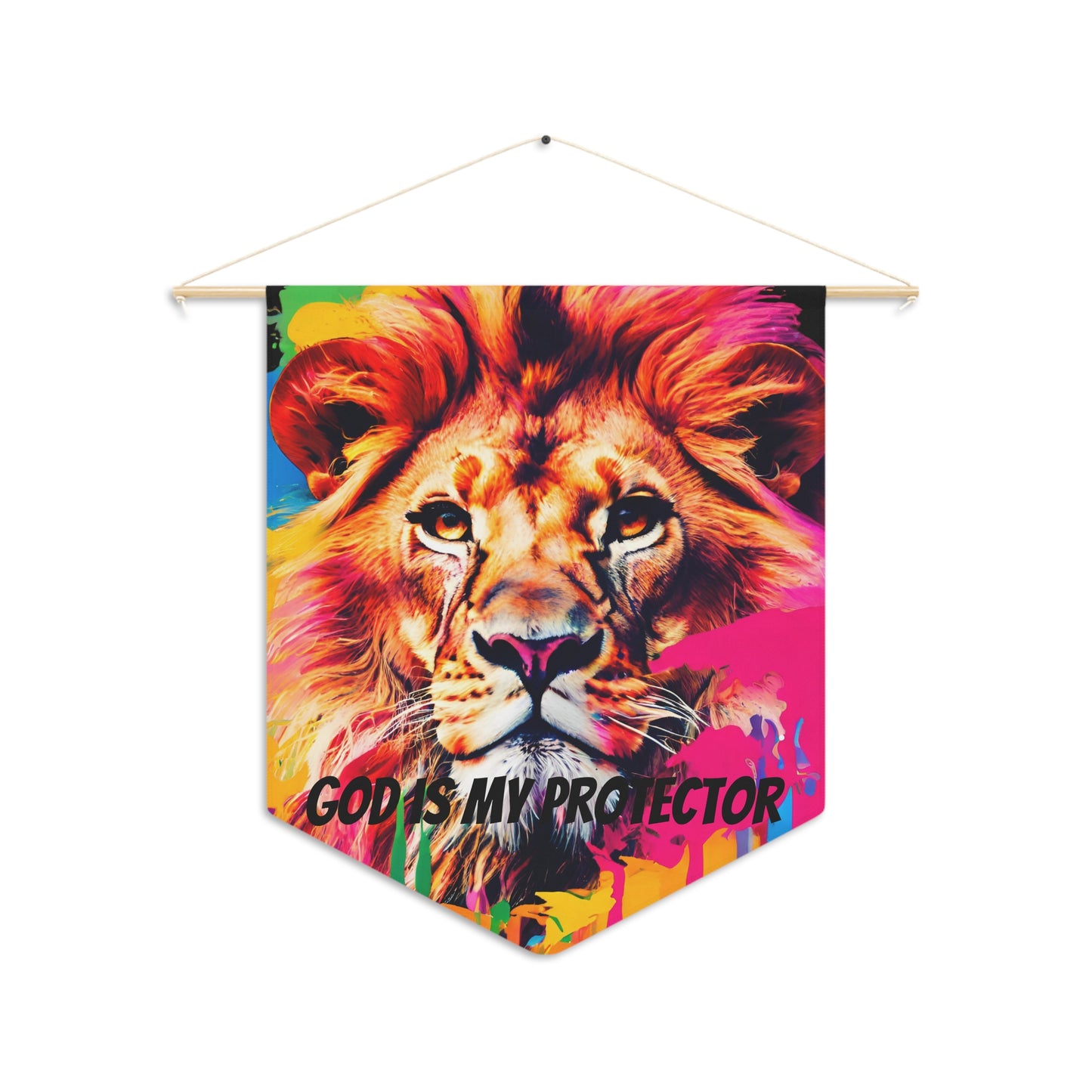 God is my protector Pennant wall art for home decor