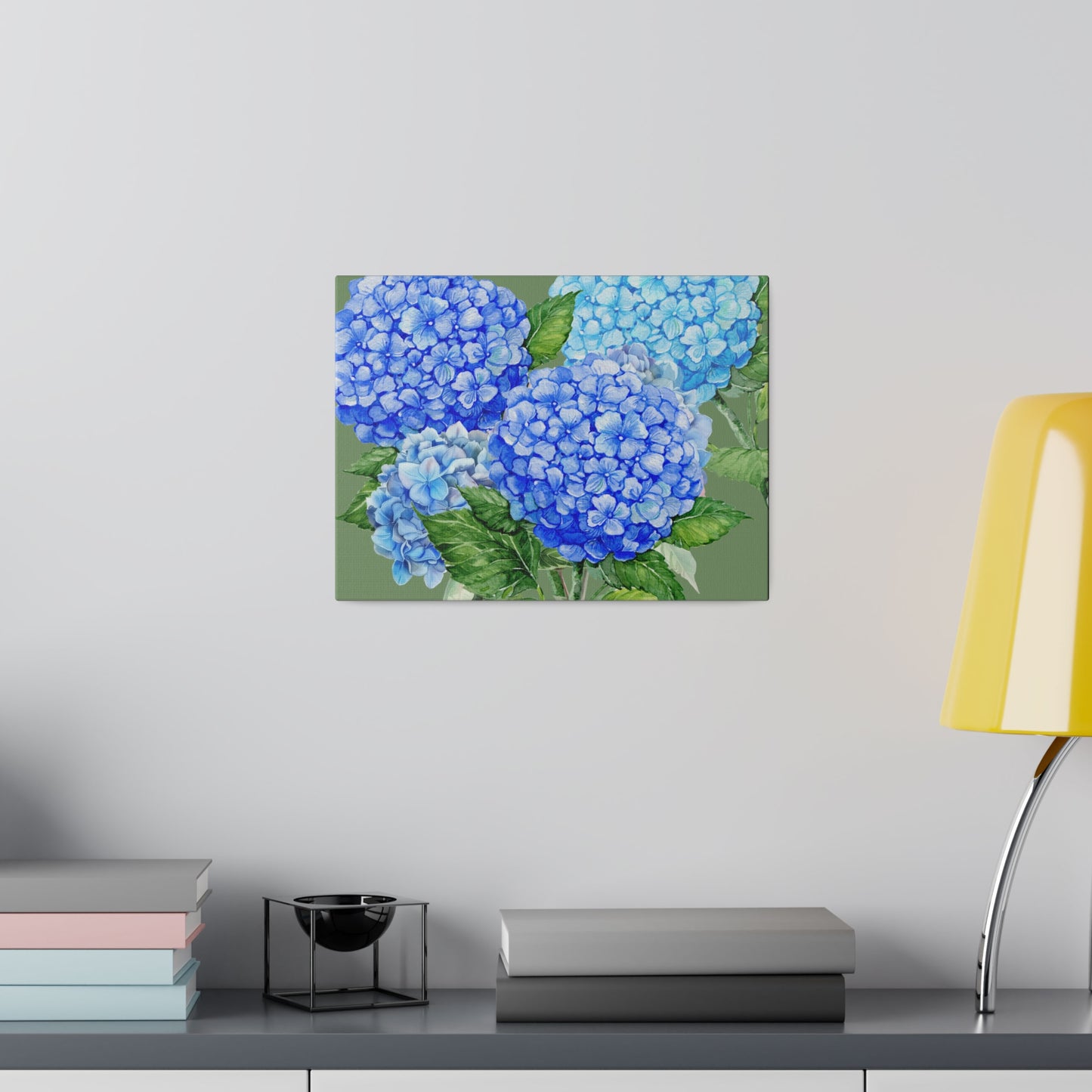 Botanical Wall Art, Blue Flowers Canvas Wall Art, Stretched, 0.75"