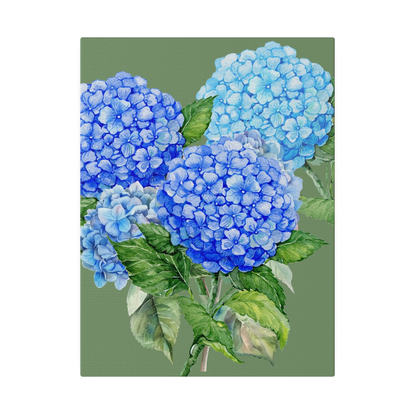 Botanical Wall Art, Blue Flowers Canvas Wall Art, Stretched, 0.75"