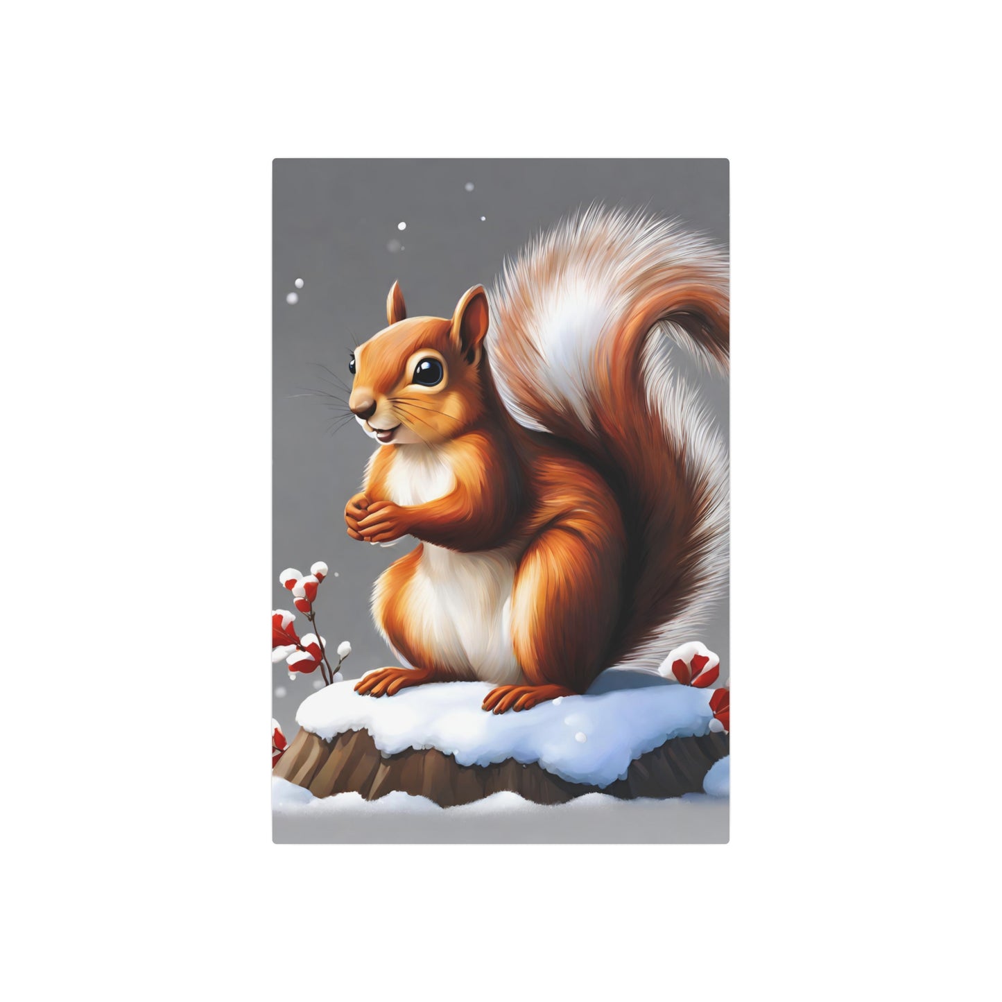 Metal Wall Art Decor featuring a Colorful Squirrel. Mounting tools included. Versatile Home Decor.