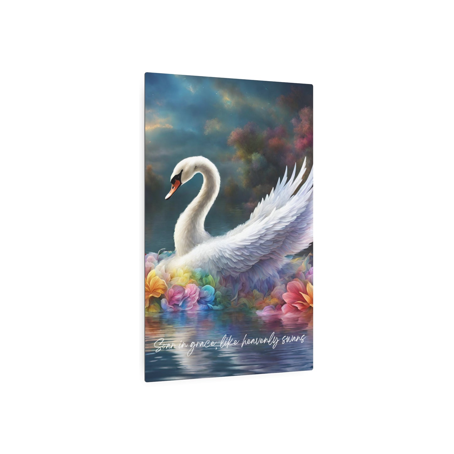 Soar in grace, like heavenly swans. Metal Wall Art Decor featuring a Colorful Eagle. Mounting tools included. Versatile Home Decor.