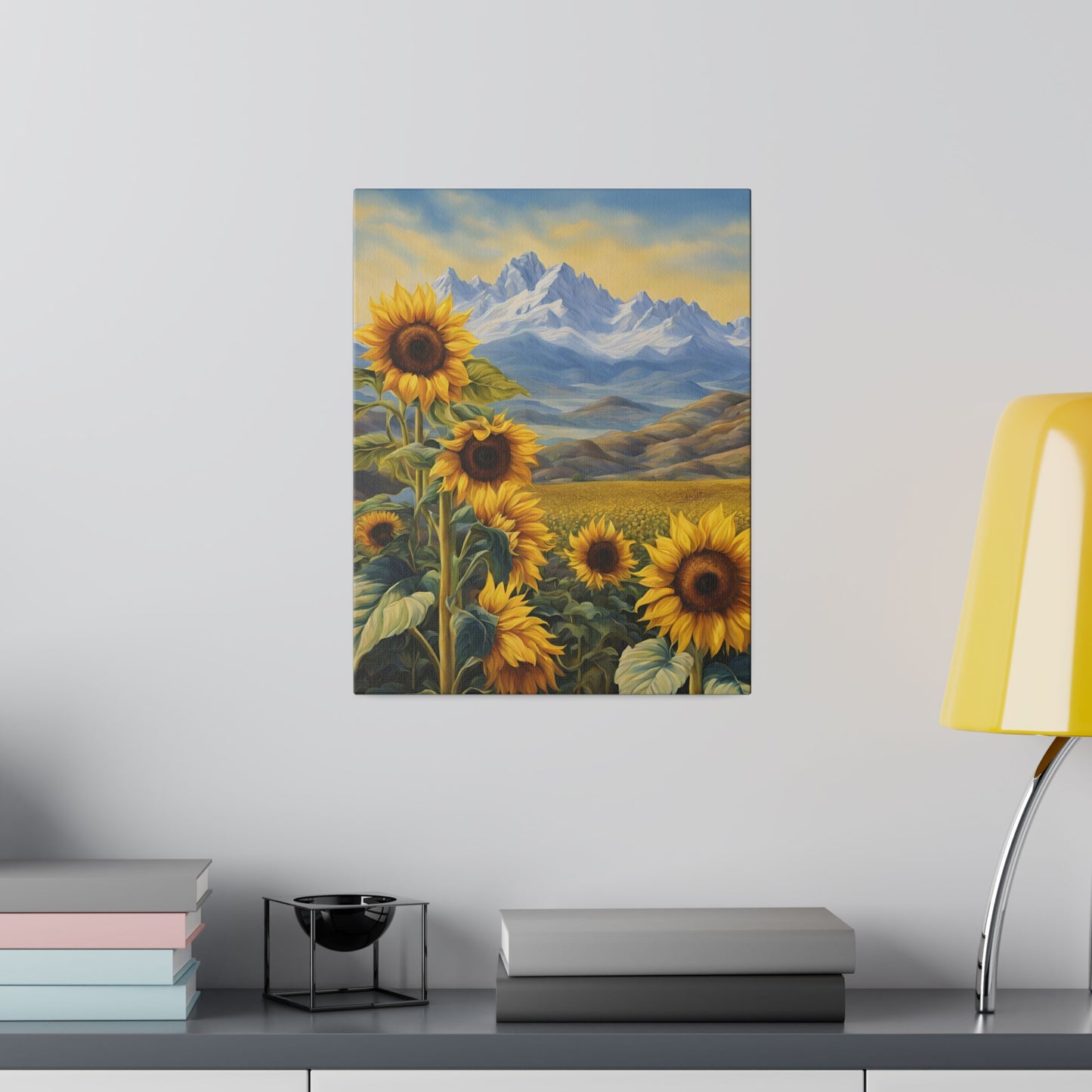 Girasoles Landscape Wall Art Canvas Print, Botanical Wall Art, Stretched