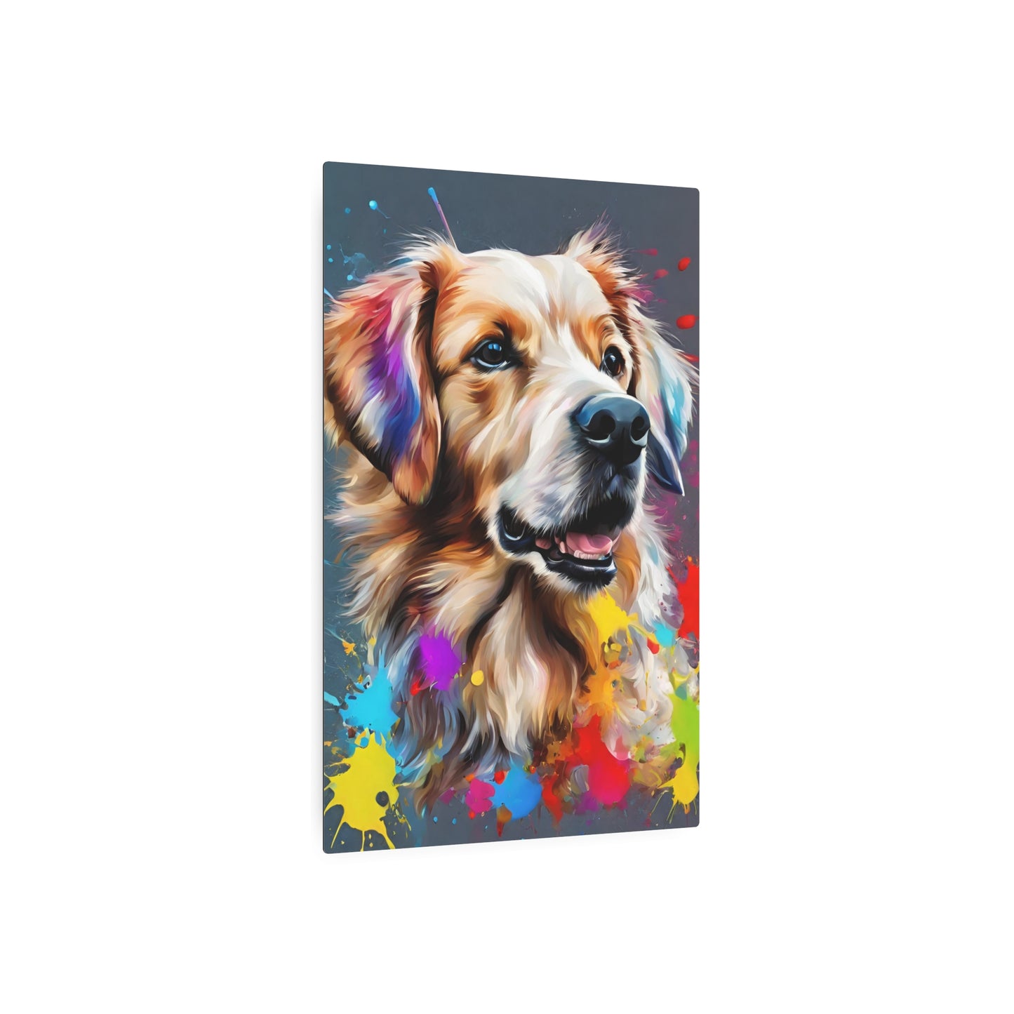 Metal Wall Art Decor featuring a Colorful Dog. Mounting tools included. Versatile Home Decor.